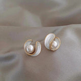 OPAL & PEARL GOLD DROP EARRINGS