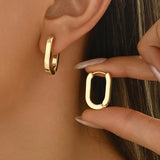 GEOMETRIC GOLD HOOP EARRINGS