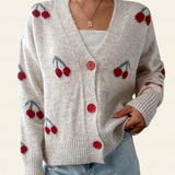 Rachel | Comfortable Cherry Cardigan