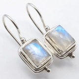 SQUARE MOONSTONE GOLD EARRINGS