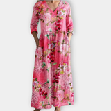 Adeen | Floral V-Neck Maxi Dress